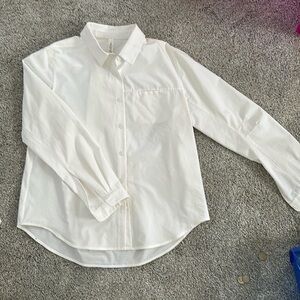Lululemon Full Day Ahead Button Down Shirt White Size 8